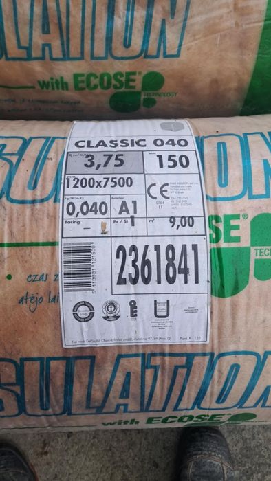 Wełna mineralna nowa 2 rolki