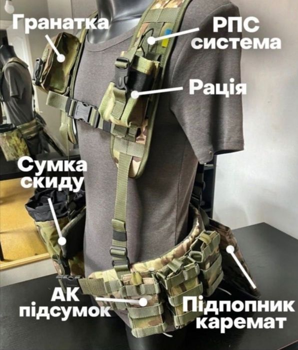 РПС разгрузка тактична ремінно плечова система. Повна комплектація