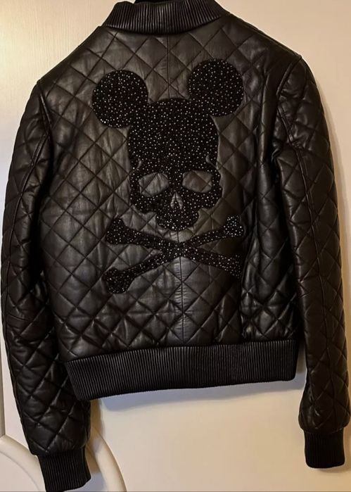 Куртка кожа кожаная бомбер philipp plein оригинал