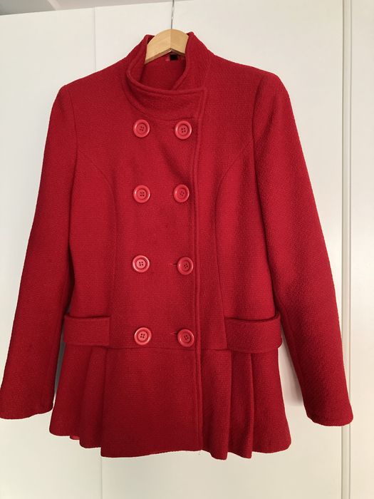 Czerwony płaszcz jesień wiosna r. 38/40