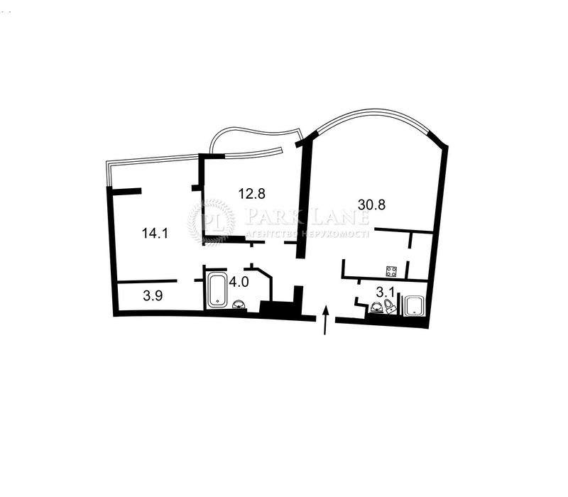 2-кімнатна квартира за адресою вул. Іллєнка Юрія (площа 76,9 м²) - Atlanta.ua - фото 2