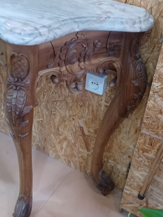 Credencia e espelho madeira maciça