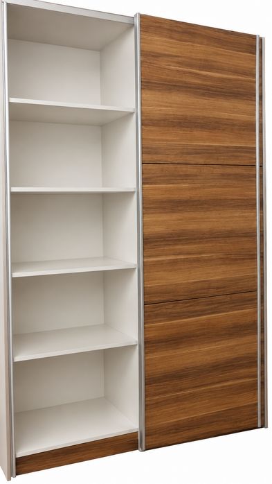 Szafa z drzwiami przesuwnymi kolor orzech
Wymiary:
Szer. 154 cm.
Głębokość wew. 57.5 cm
Głębokość zew. 65 cm.
Wysokość 218 cm