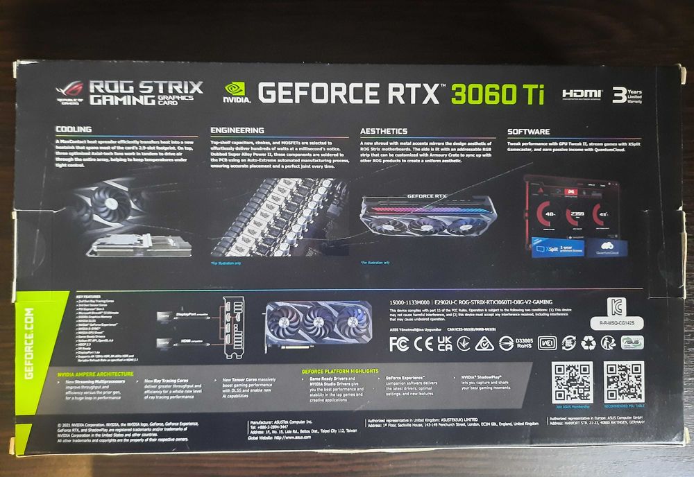 Відеокарта Asus RTX 3060 Ti 8Gb ROG Strix Gaming OC