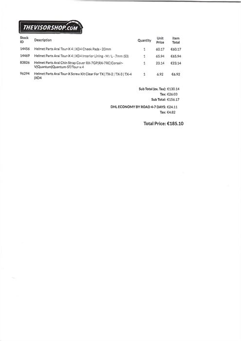 Capacete Arai Tour X-4 Vision Grey - Tamanho L - INTERIOR NOVO