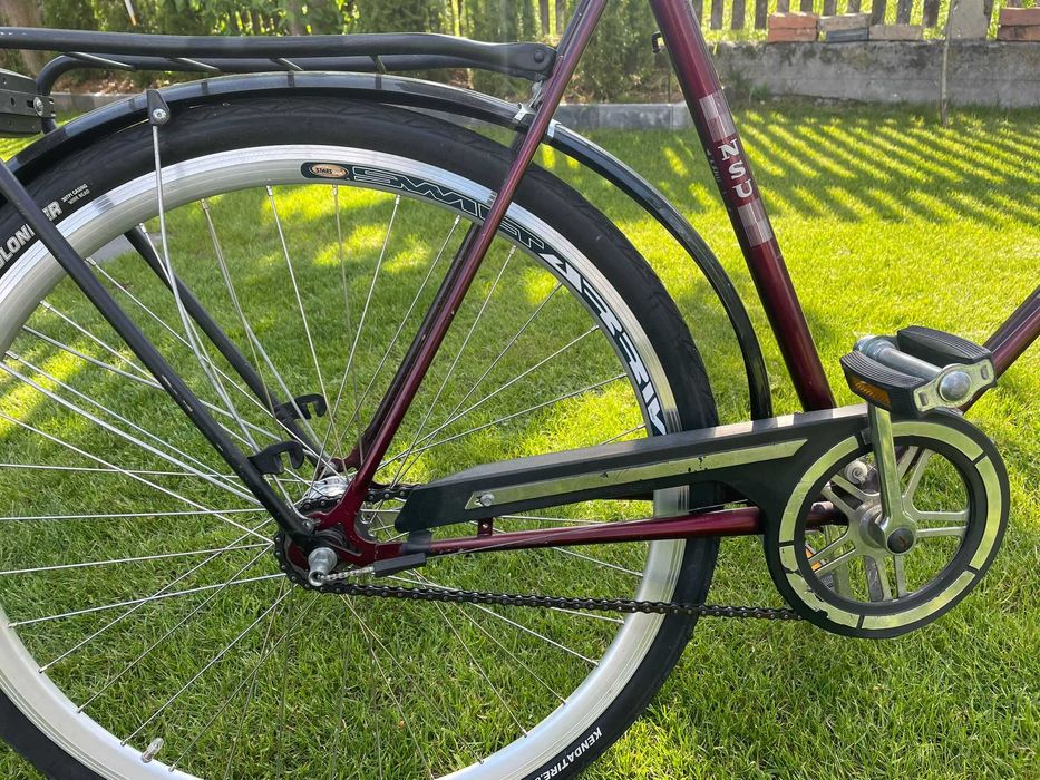 Rower Miejski NSU kola 28 kolor bordowy.