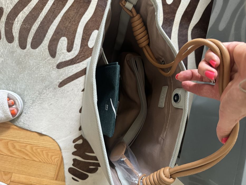 Verde torebka A4 szara shopperka Zara Mango