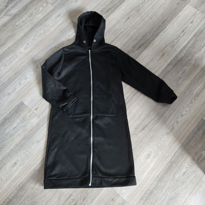 Długa czarna bluza XL long midi