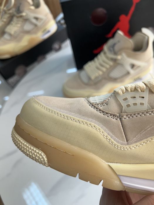 Кросівки Nike Air Jordan 4 x Off-White Sail Beige Logo