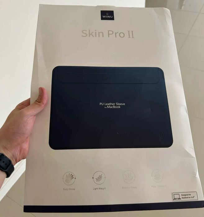 Чехол - папка для Макбука WiWU MacBook Air 13 M2 ультратонкий кожаный для ноутбука
