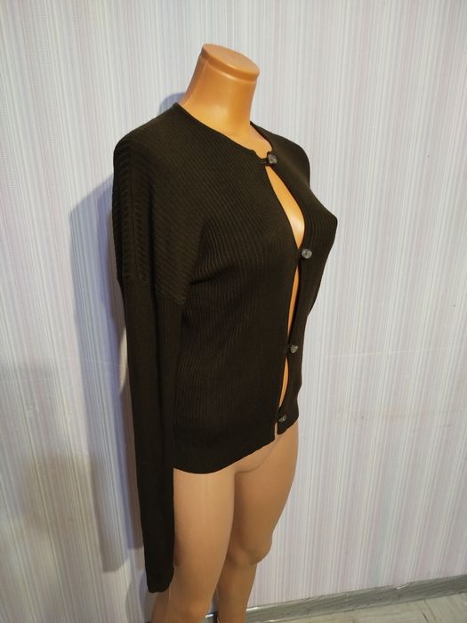 Кардиган Boohoo в стиле Pinterest / Chocolate Ribbed Top / Размер S