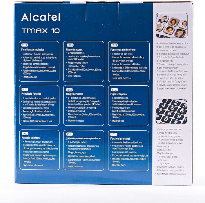 Alcatel T Max 10 Telefon Przewodowy dla Seniorów, Biały