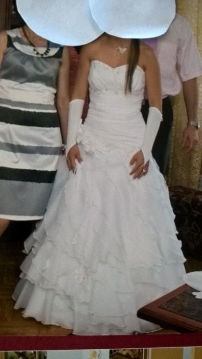 Suknia Ślubna Falbana roz 34-36 kolor biały