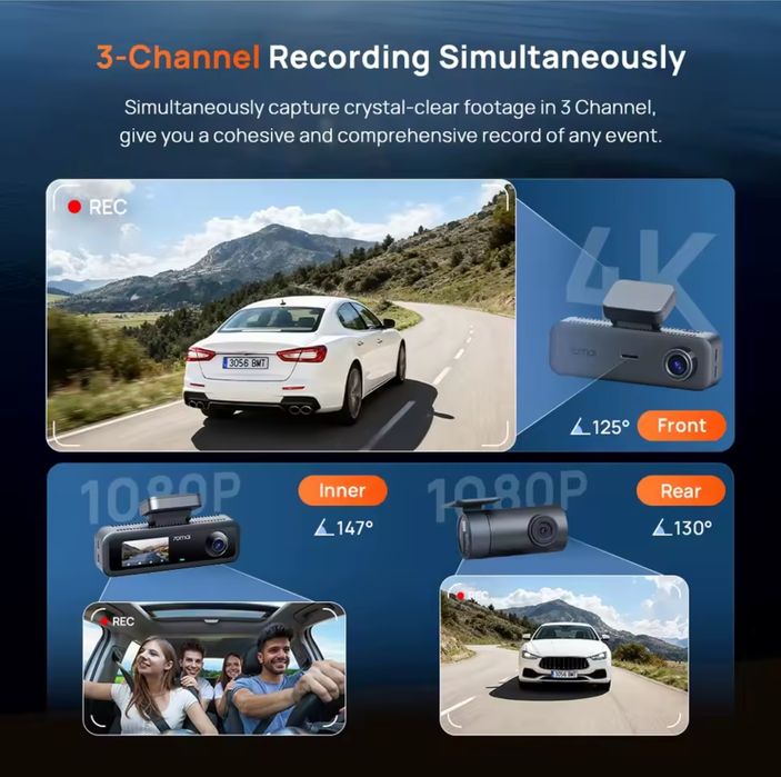 Автомобільний відеореєстратор Xiaomi 70mai Dash Cam 4K T800E
