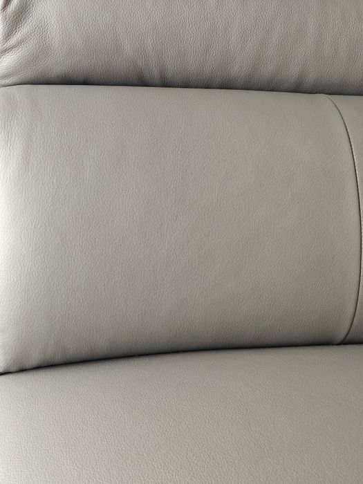 Narożnik skórzany z funkcją relax szary/siwy skóra