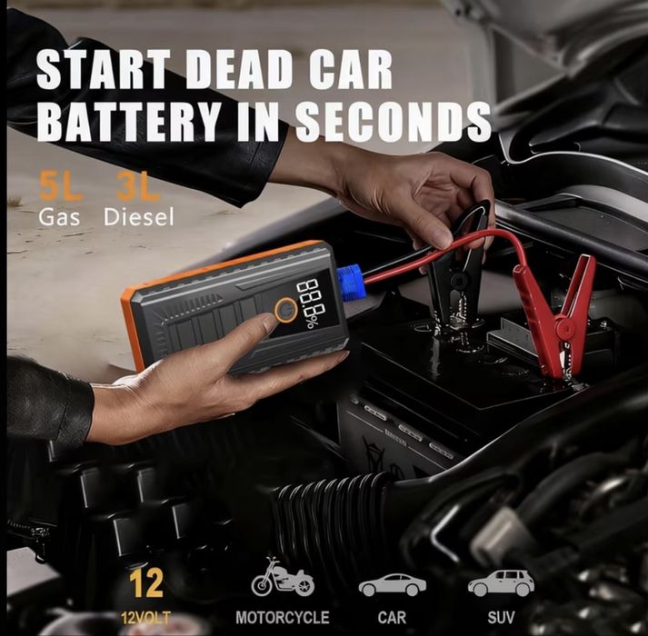 Пусковий пристрій, стартер, бустер для акумулятора в машину, авто