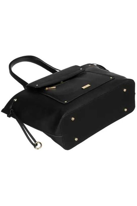 Zapinana na suwak czarna torba z eko skóry