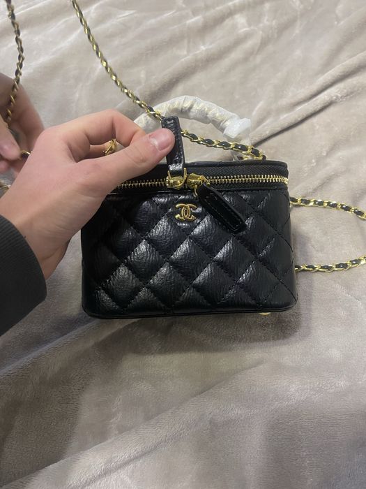 Купити сумку клатч Chanel, шкіряна сумка Chanel Vanity Case, жіноча су