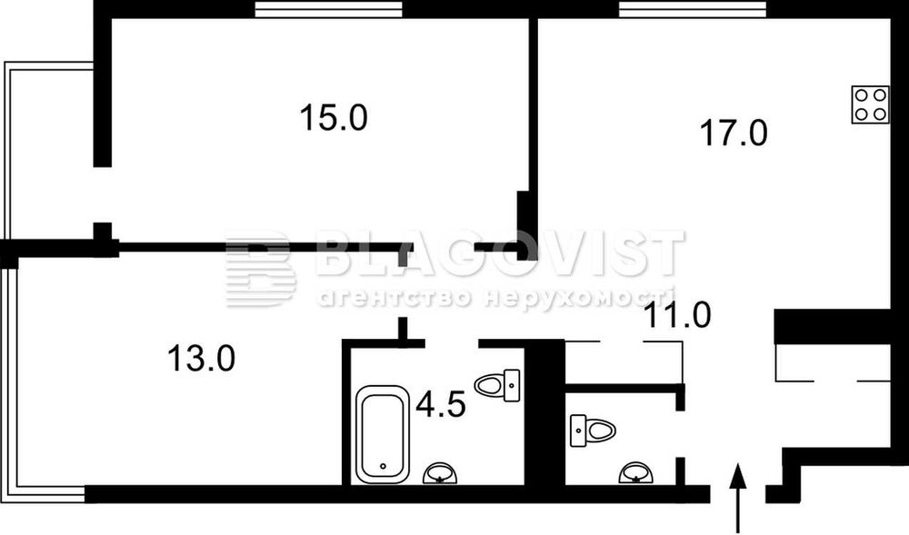 ЖК Варшавський Мікрорайон!2К/69м2 відмінний ремонт тепла зручна