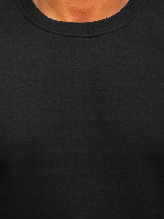 Klasyczna Ocieplana Bluza Męska PÓŁGOLF CZARNA rozmiar XXL *nowa*