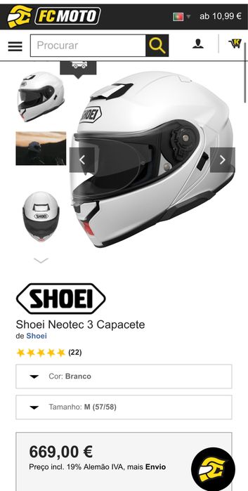 Capacete  Neotec 3 White  Shoei modular