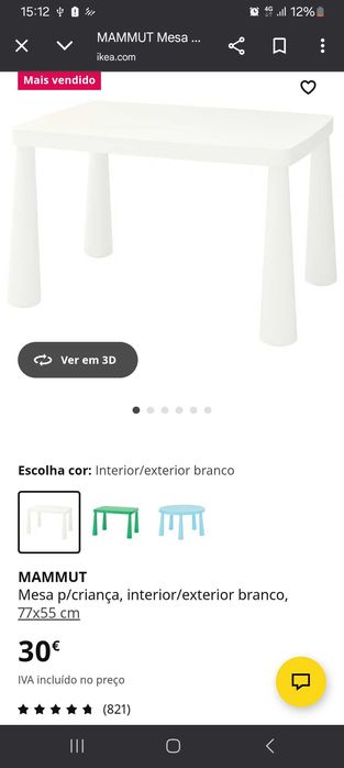 Vendo cadeiras e mesa infantil IKEA