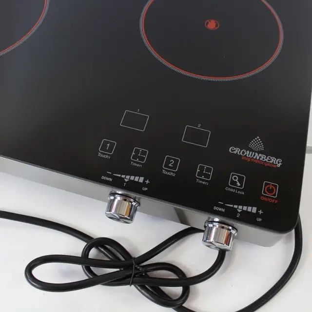 Інфрачервона плита Crownberg CB-1332 2000W електрична плита 2 конфорки