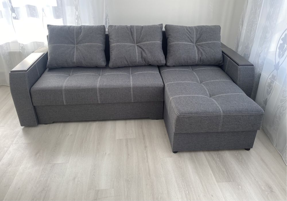 Новий Кутовий Розкладний Диван з Кутом на Ваш вибір та великими нішами