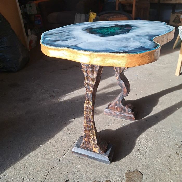 Cedar and Epoxy Resin Side Table64729820780291123