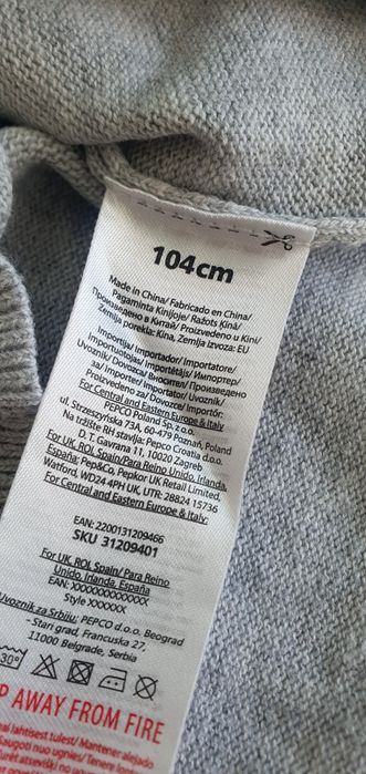 Sweter dla dziewczynek 104cm