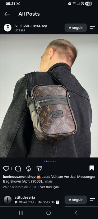 Mala Vertical Messenger Bag Louis Vuitton