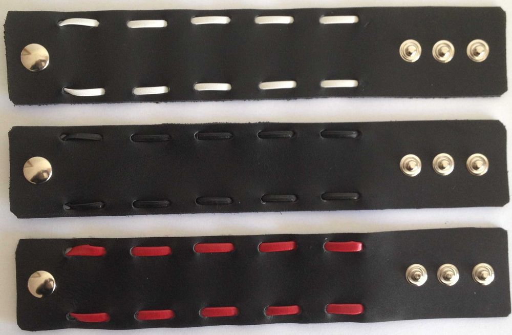 Braceletes Pulseiras Wristband em Pele Preta