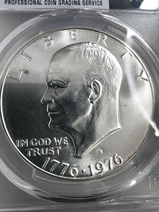 США 1 долар 1976р.- Ейзенхауер. СРІБЛО. СЛАБ.