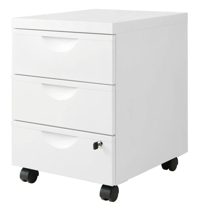 Kontenerek szafka pod biurko biurowa ikea erik biała blaszana