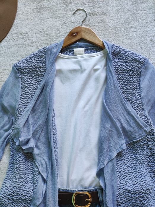 Wyprzedaż! Kardigan dłuższy pleciony oversize luźny  asymetryczny