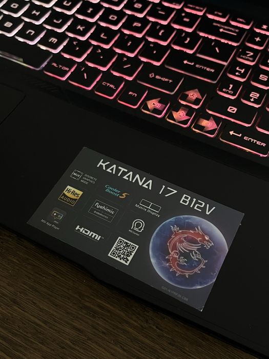 Laptop gamingowy MSI Katana 17 B12V na gwarancji
