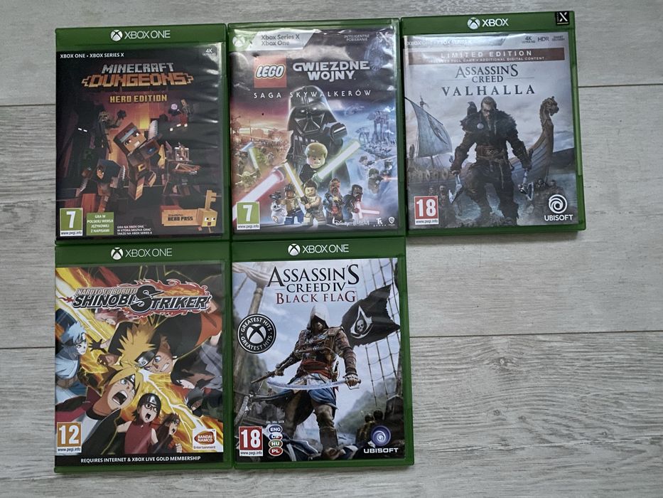 Zestaw gier Xbox One / Series X – Assassin’s Creed, LEGO, Minecraft
