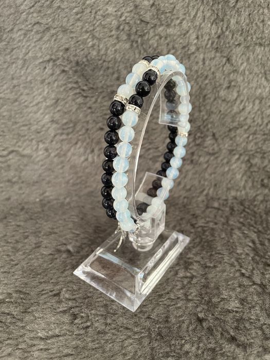 Zestaw bransoletek matching kamienie piaskowiec opal nowe biżuteria