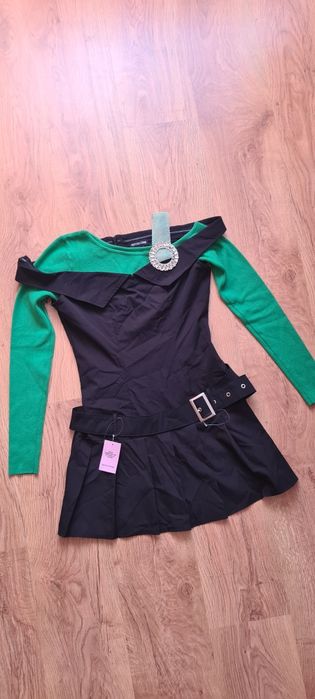 Sukienka S Pretty Little Thing Czarna Plisowana