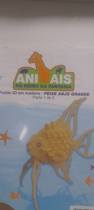 Puzzle 3D em Madeira Peixe Anjo Grande