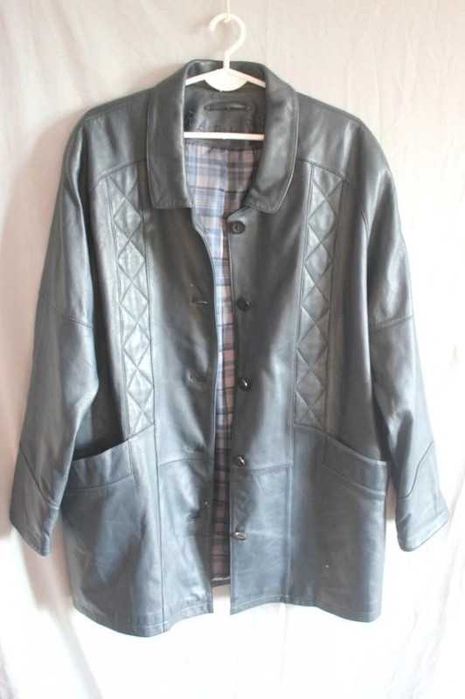 Czarna Kurtka skórzana naturalna skóra vintage retro plus size