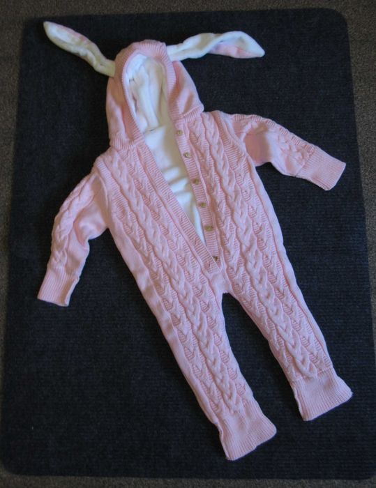 Комбинезон на флисе (трикотажный) Elf-Kids Rabbit Pink (для девочки)