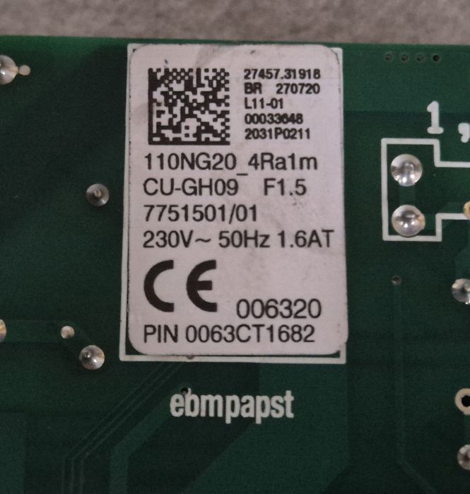 Płyta sterująca ebmpapst CU GH09 77515010101 NOWE