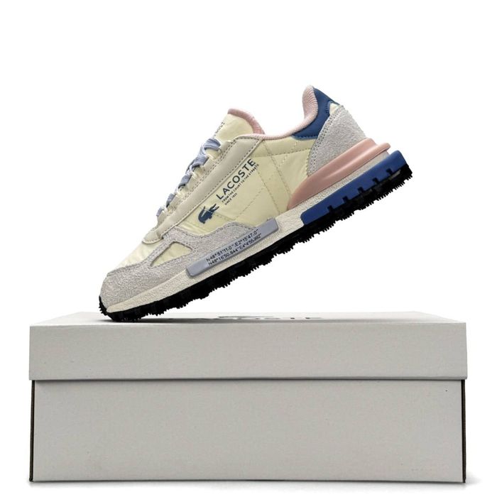 Новинка! Крутезні жіночі кросівки Lacoste Elite Active Beige Blue Pink! Нові! Опоата при отриманні! Розміри: 37,38,39,40,41!