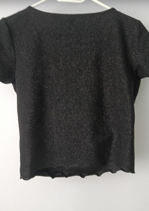 Czarny błyszczący top damski H&M rozm.M