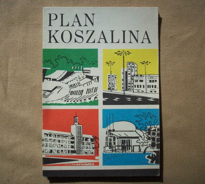 Plan Koszalina Koszalin, stary, 1977, PRL.