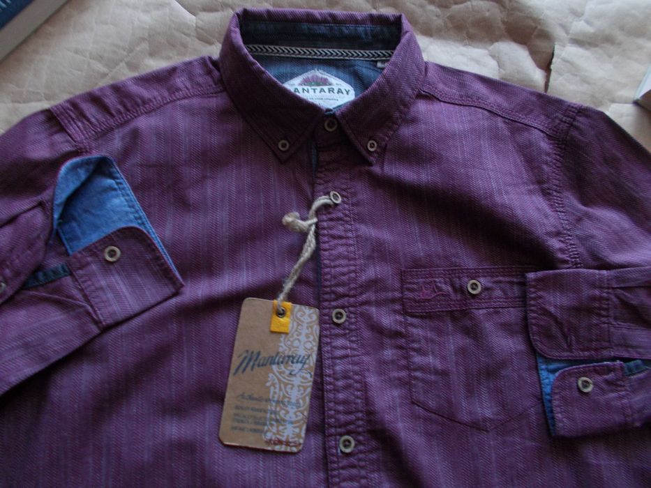 -M/L-MANTARAY Premium Sportowa Koszula Męska M/L 41 cm UK