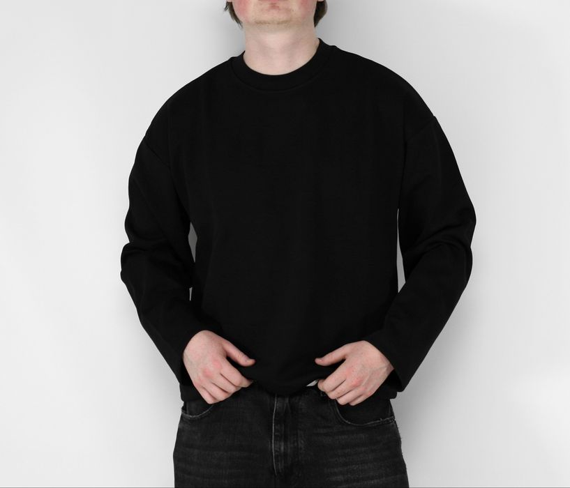 Базовий лонг лонгслів кропнутий Boxy-Fit S M L XL оверсайз лонгслив кропнутый лонг свитшот бокси кропед фит