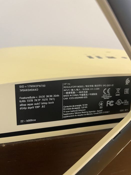 komputer hp Model NO. 22- b009nw