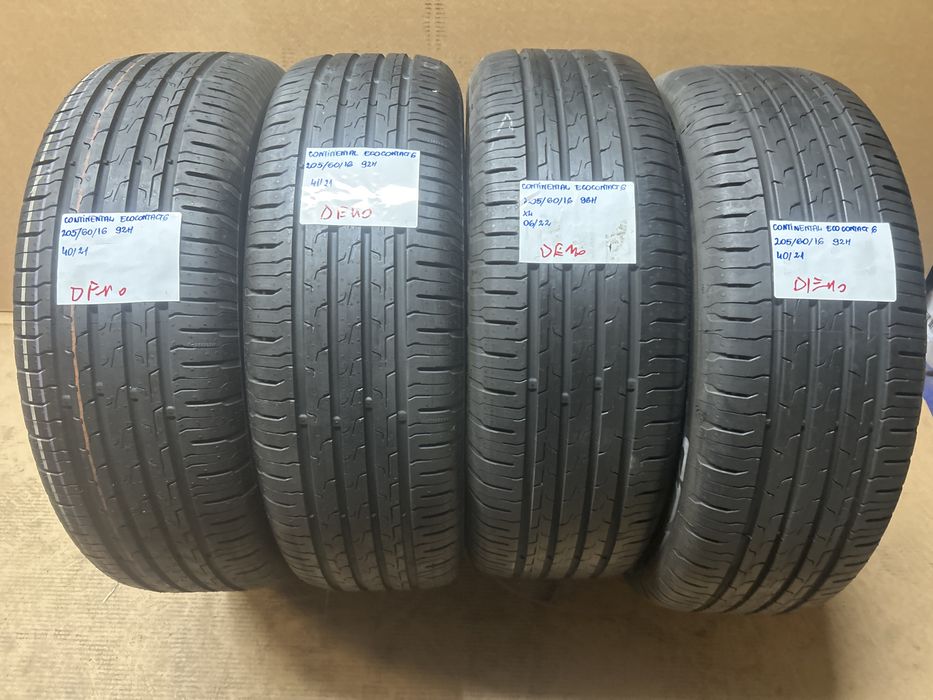 4x 205/60R16 92H CONTINENTAL ECOCONTACT 6 opona letnie DEMO
